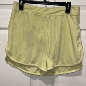 Free People‎ Movement Pale Yellow Terry Cloth Pull On Shorts Size Large